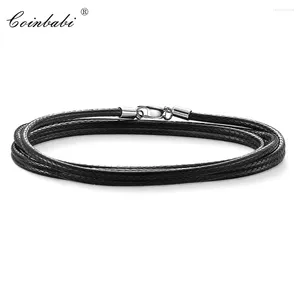 Pendants Cord Black Faux Leather Trendy Gift For Women & Men Europe Style Soul Jewelry 925 Sterling Silver Fashion Wholesale