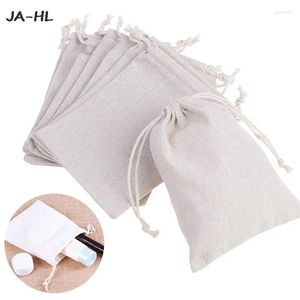 Gift Wrap Linen Jute Sacks Drawstring Bags 5Pcs Wine Bottle Cover Pouch Home Storages Wedding Birthday Wholesale