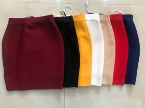 Wholesale Candy Color Women Summer Style Sexy Micro Mini Bandage Skirt Pencil Faldas 40cm 240328