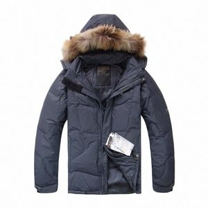 new Arrival Men Duck Down Jacket Winter Thick Warm Down Coat Racco Fur Hooded Fi Down Jackets Outwear Coats Men Clothes 34g3#