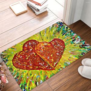 Mattor Två hjärtan i 3 4 Time Non-Slip Doormat Carpet Living Room Kitchen Mat Welcome Flanell Modern