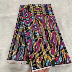 Fabric Nigerian Lace Fabric 2023 High Quality Ankara Fabrics African Real Wax With Stones 6 Yards Garment Sewing Lady Dress Clothes