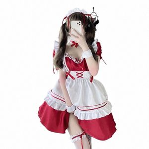 women Halen Maid Outfit Cosplay Costume Christmas Girl Cute Playful Lolita Sexy Dr Apr Hairband Accories Set e0EE#