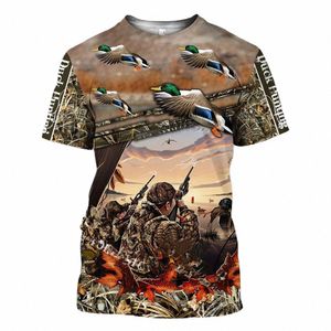 camuflagem masculina pato 3D impresso T-shirt, verão fi casual roupas de caça, oversized manga curta T-shirt, XXS-6XL V7Ad #
