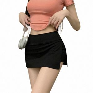 women's Casual Side Split Bodyc Pencil Mini Skirt Summer High Waist Shorts n3u9#