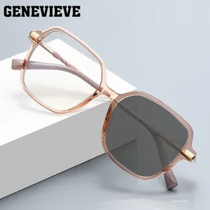 Sunglasses GENEVIEVE Simple Fashion Large Frame Anti-blue Light Pochromic Glasses Can Be Customized Prescription Polarized