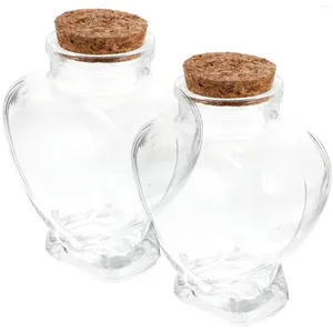 Storage Bottles 2 Pcs Wishing Bottle Tiny Containers Landscape Origami Craft Glass Microlandscape Adornment Empty Drift