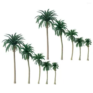 Fiori decorativi Albero Modello Figurine Scenario Ornamento da tavolo per la spiaggia Giungla tropicale Luau Forniture per feste hawaiane 10 pezzi