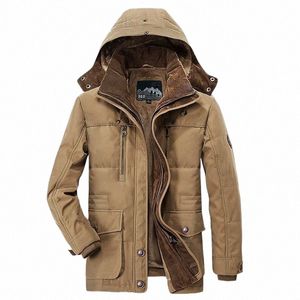 Jaqueta de lã à prova de vento homens quente grosso blusão militar casacos inverno com capuz parkas outerwear casaco de alta qualidade roupas h8xA #