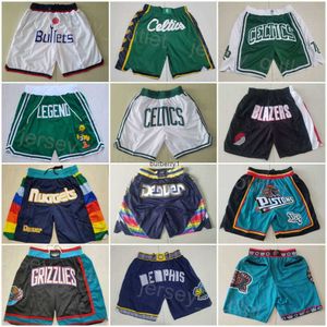 Taschen-Basketballshorts Just Don HipPop Zipper Fly Pant Stitch Wear Jogginghose Running Sport Short Stitch Jusuf Nurkic Jayson Tatum Aaron Gordon Desmond Bane