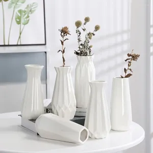 Vasos estilo europeu vaso design exclusivo arranjo de flor branca recipiente multiuso hidroponia pote ornamentos de mesa