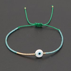 Urok bransolety delikatne Bransoleta łańcucha do oczu Piękne niebieskie oczy koraliki ogniw Bangle Powodzenia Ochrona emalia z koralikami Tur Dhseller2010 Ottgw