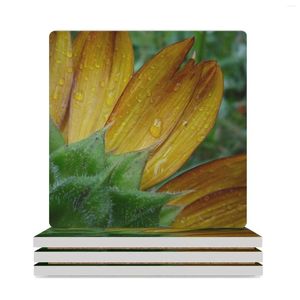 Table Mats Red Sunflower Back Ceramic Coasters (Square) Cup Pads Christmas Tea Set For Drinks