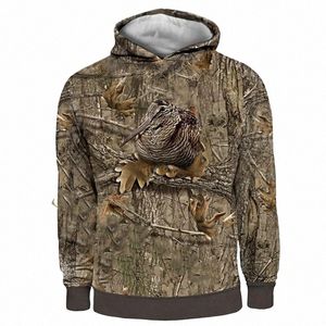 Man 3D Hoodies Fi Camo Hunting Animals Bird Streetwear Hooded Sweatshirts LG Sleeve Casual Pullover Men's Hoody C2ZF#