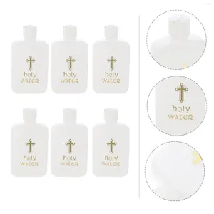 Vasi 6 pezzi Pasqua Contenitore per bottiglie d'acqua sacra Gesù Pattern Cross decorazioni di plastica BOTTONE VECCI