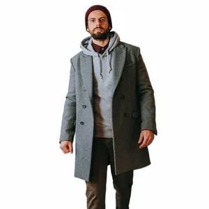 American Casual Man Herren Blazer Einreiher Woolen Warmer Mantel Neu in Anzug und Blazer für Männer Blazer Luxus Designer Männlich d1sj #