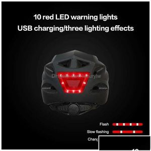 خوذات ركوب الدراجات خوذة دراجة ذكية للنساء للنساء أطفال القابلة لإعادة الشحن USB LED LED MTB سكوتر سكوتر تسليم DHRUS OTS2X