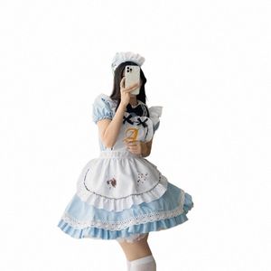 new Summer Japanese Anime Cosplay Outfit Short Skirt Alice's Wderland Series Women Card Maid Dr Game Role-Playing Costume i175#