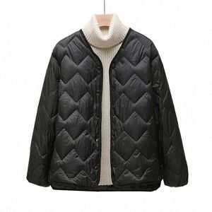 2023 Winter new Women Down Jacket Black Single Breasted Coats Female Casual Lg sleeved Warm Outwear y5rw#