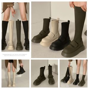 أحذية مصممة أحذية رياضية رياضة المشي لمسافات طويلة أحذية Bootie Top Top Boots الكلاسيكية غير الناعمة للنساء Gai Size 35-48 Eur Black Classic Comfort