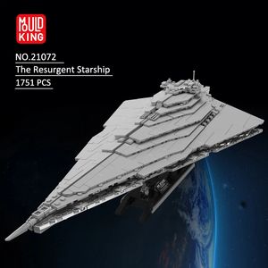 MOC Resurgent Starship Building Block Mold King King 21072 Star Plan Spacecraft Model Aseembly Fighter Education Toys Toy