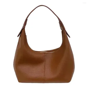 Hobo Women Vintage Underarm Bag PU Leather Simple Shoulder Purse Solid Color Casual Armpit Handbag Girls Outdoor Daily