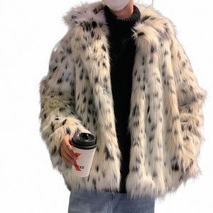 Autumn and Winter New Mens Casual Jacket Imitati Fur Coat Fi Youth Persality Trend Spot LG Hair Coat Party Plush Coat V8GP#