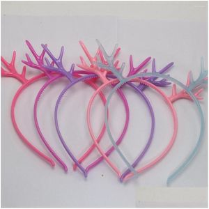 Fermagli per capelli Barrettes 5 Colori misti Plastica Corna di cervo Fascia per capelli Fascia per feste di Natale Bomboniere Consegna a goccia Gioielli per capelli Ot3Gn