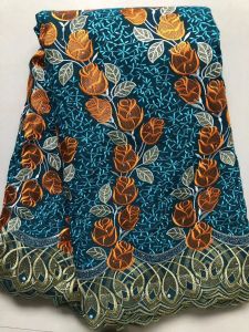 Tecido 2023 moda de alta qualidade 5 jardas tecido de renda de algodão africano com pedra renda voile suíça na suíça para costura festa de casamento