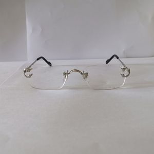 リムレス眼鏡銀メタルクリアレンズメガネフレームファッションサングラスフレームBox225Bの男性用のフレーム