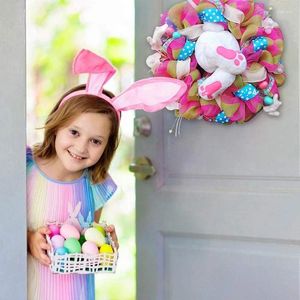 Decorative Flowers Easter Cute BuPlush Wreath For Decoration Front Door Living Room Wall Garden Retail