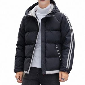 coreano Fi piumino con cappuccio uomo Fi abbigliamento Cott imbottito giacche casual per uomo autunno inverno cappotti con cappuccio 4XL x5m8 #