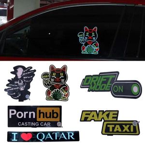 Window Stickers Fashion Car Electric Olika stilar Säkerhetsskyltar Dekaler LED -klistermärke vindrutan