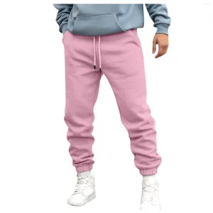 Calças masculinas com cordão leve sólido joggers sweatpants correndo esporte streetwear casual homem calças agasalho roupas