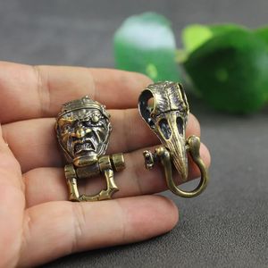 Local tyrant Head Brass Buckle EDC Outdoor DIY Woven Paracord Survival Bracelets Accessories Vintage Umbrella Rope Lanyard Beads 240325