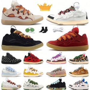 Curb Leather White Ivory Grey Black Poppy Red laving Light Blue Gum Casual Shoes Men Women Pink Dept Pale Multi Blue Green Beige Taupe