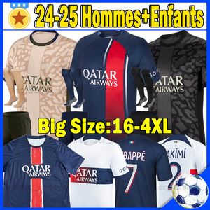 XXXL 4XL MBAPPE O.DEMBELE camisas de futebol 23 24 HAKIMI G.RAMOS KOLO MUANI VERRATTI MARQUINHOS PsGes Maillots de camisas de futebol 2023 2024 Fans Player versão kids kits