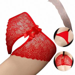 m-xl Plus Size Ladies Sexy Underwear Panties Open Crotch Thg Can Be Inserted Free Take Off Briefs Transparent for Sex X6JI#