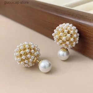 Charm Pearl Ball Personalized Versatile Earrings for Women Stylish Stud Earrings Two Style To Wear Charms Luxury Jewelry Gift Y240328