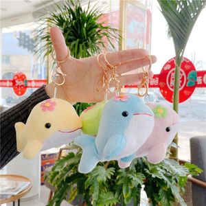 Kawaii Little Dolphin Peluş Dolgulu Oyuncaklar Sevimli Keychain Kolye Düğün Buket Dekor Aksesuarlar Bebek Keyrasyon Oyuncak