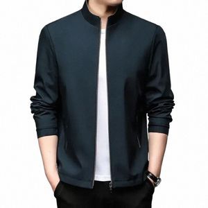 2024 neue Frühling Herbst Männer Stehkragen Jacken Einfarbig Smart Casual Oberbekleidung Männer Slim Zipper Jacke Mäntel Mann Kleidung J3IR #