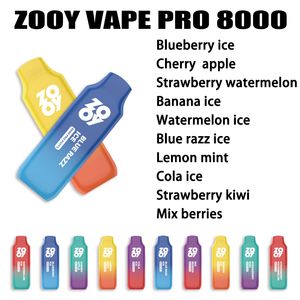 eu warehouse zooy pro 8000 puffs E Cigarettes vapes Disposable puff Rechargeable Battery Bulk Electronic savage 8000