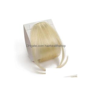 Human Bangs Natural Real Hair Fringe Hand Tied Mini Flat Clipin Extension Bleach Blonde276P5256925 Drop Delivery Products Remy Virgin Dhngo