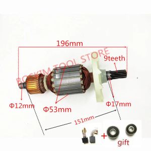 Gereedschap motor de armadura ac 220240v 9 dentes, substituição para hitachi ph65a ph65a 65a 85a 75a 95a peças de motor de rotor de broca de martelo