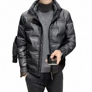 Jaqueta masculina para baixo brilhante estofamento curto masculino acolchoado casacos leves puffer parkas inverno venda modelos modernos fi 2023 2024 a2aK #