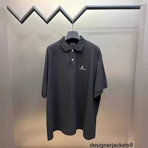 Tasarımcı Instagram Paris B Family 24ss Business Leisure Nakış Bb Mektup Gömlek Minimalist Flip Boyn Kısa Kollu T-Shirt Dünya Tee FKCA