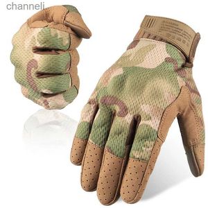 Tactical Gloves Motorcycle Full Finger Motocross Street Bike Riding Touring Outdoor Sports Black For Men YQ240328