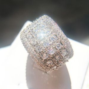 Mens Silver Diamond Stones Ring High Quality Fashion Wedding Engagement Rings For Women255u