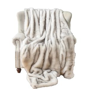 Double Layers Faux Fur Blankets Soft Warm Mink Throw Acrylic Long Pile Home Decor Imitated Sofa Bed Blanket 240326