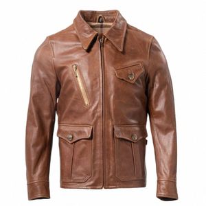 Männer Echte Lederjacke 100% Natürliches Rindsleder Persial Männer Ledermantel Neue Liste Herbst Männliche Haut Kleidung Asiatische Größe P7Ya #